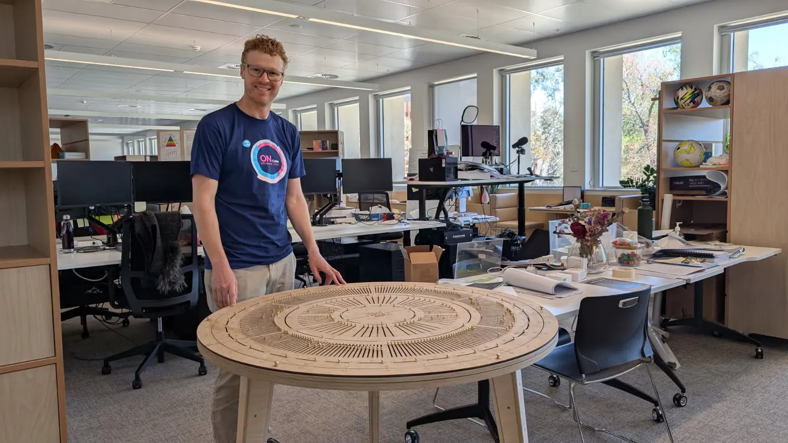 Ben standing next to the Perceptron Apparatus