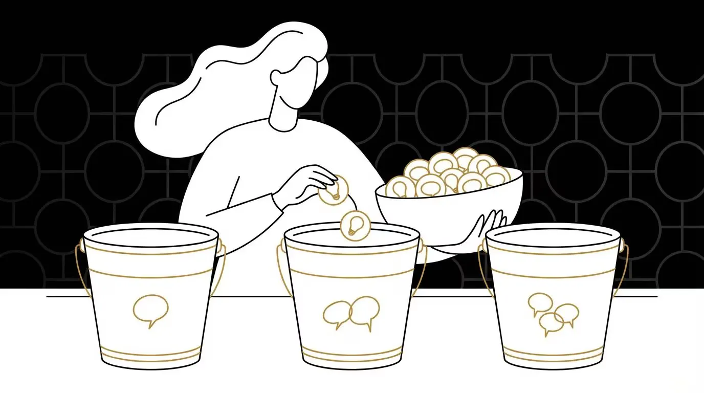 Sorting word tokens into labelled buckets